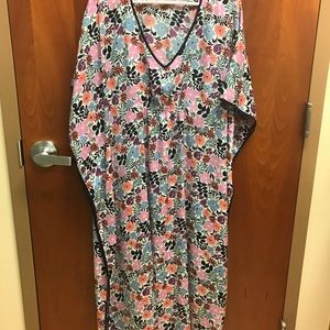 Kate Spade Floral Charmeuse Caftan-Sleep- Nightgown